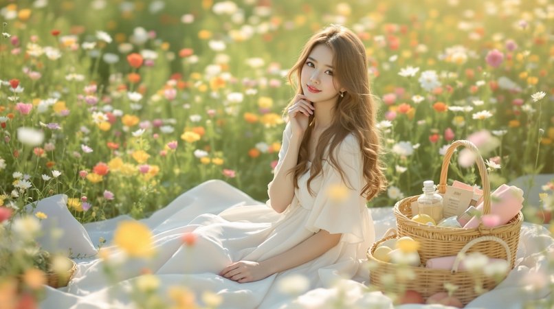 噜噜视频 - 清新田园野餐少女写真