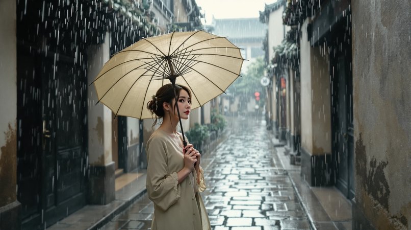 噜噜视频 - 雨巷江南油纸伞诗意写真