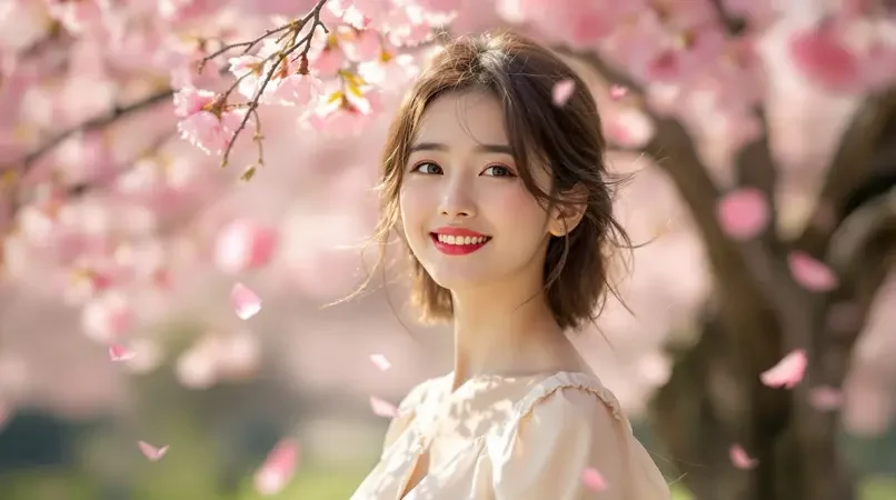 噜噜视频 - 春日樱花下的少女写真